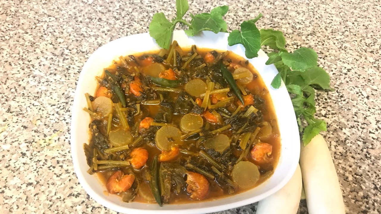 Shutki sheera with white radish and leaves