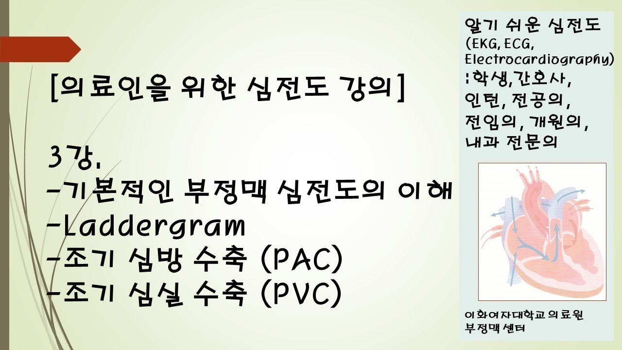 3강_기본부정맥심전도 (조기심방수축, 조기심실수축)의 이해. Laddergram