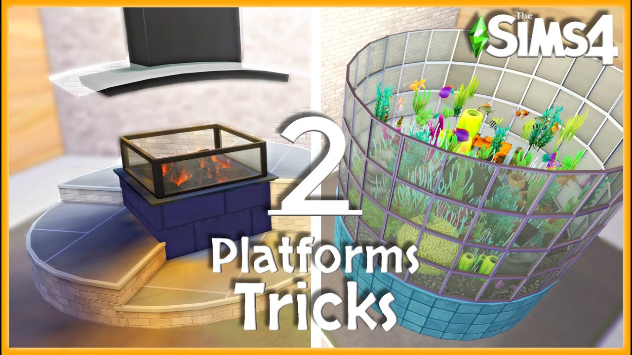 NEW Platforms Building Idea Sims 4 | Rounded Fireplace & Aquarium | Sims 4 Building Tips & Tricks