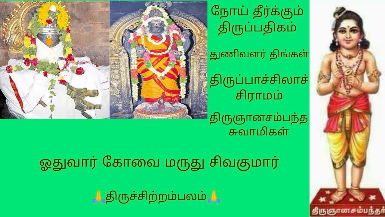 துணிவளர் திங்கள் | நோய் தீர்க்கும் திருப்பதிகம் | திருப்பாச்சிலாச்சிராமம் | திருஞானசம்பந்த சுவாமிகள்