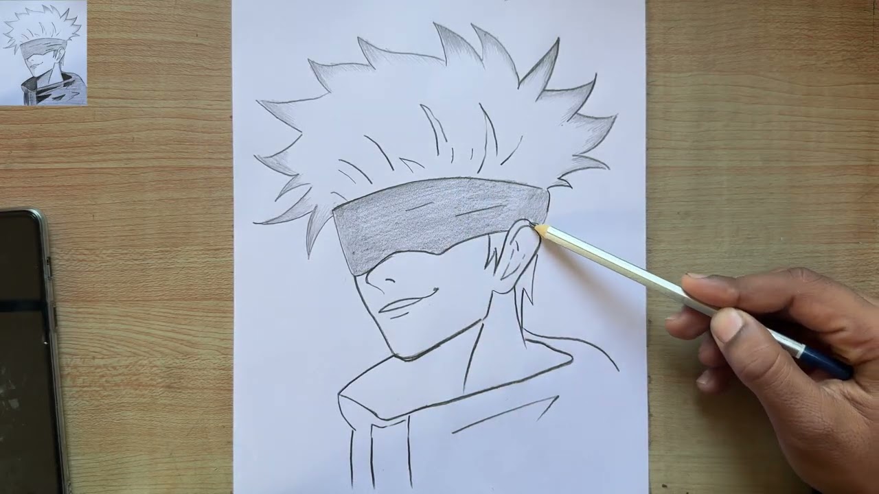 How to How to draw Satoru Gojo step by step | gojo easy drawing
