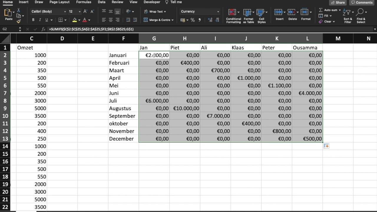 Excel | Hoe gebruik je SUMIFS/SOMMEN.ALS? 📚