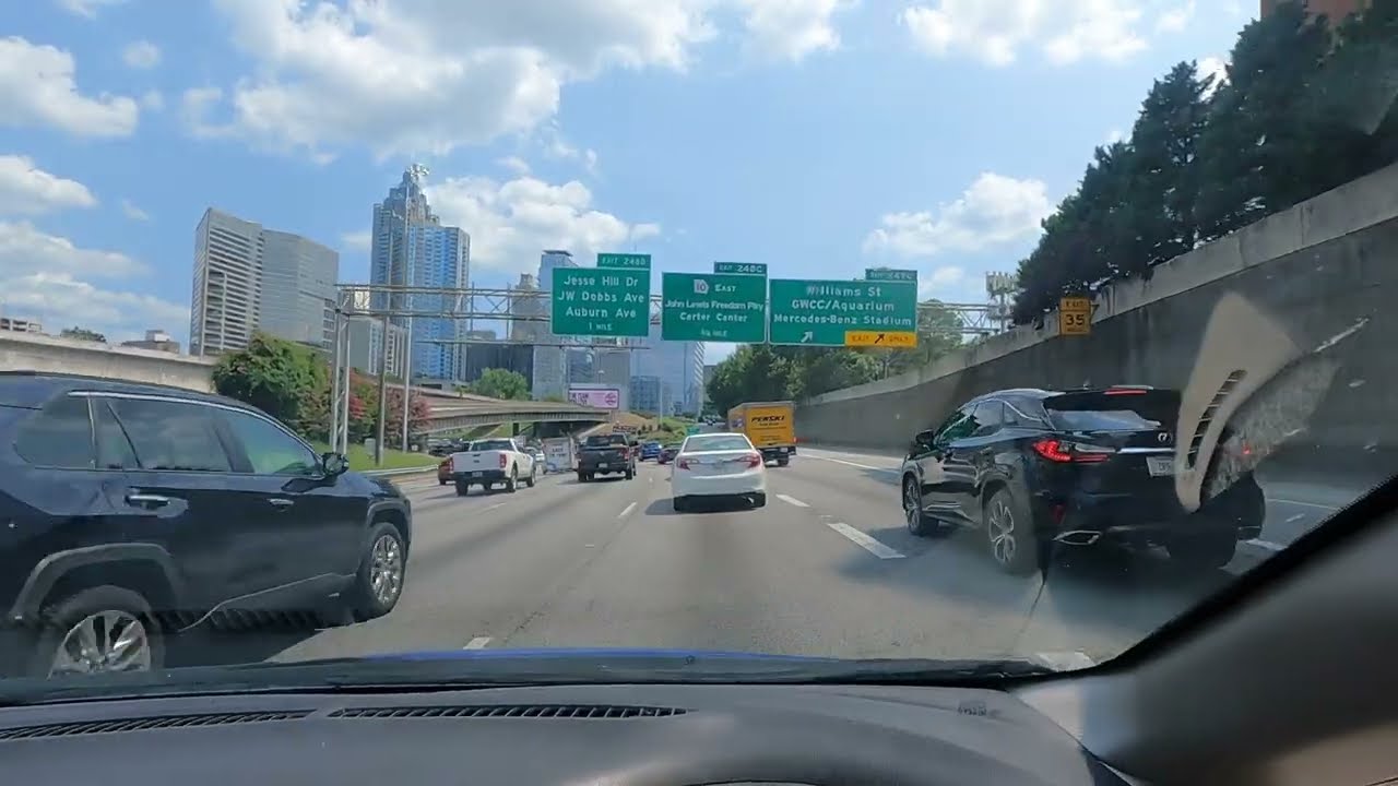 Driving Through Atlanta Georgia on I-75 South.