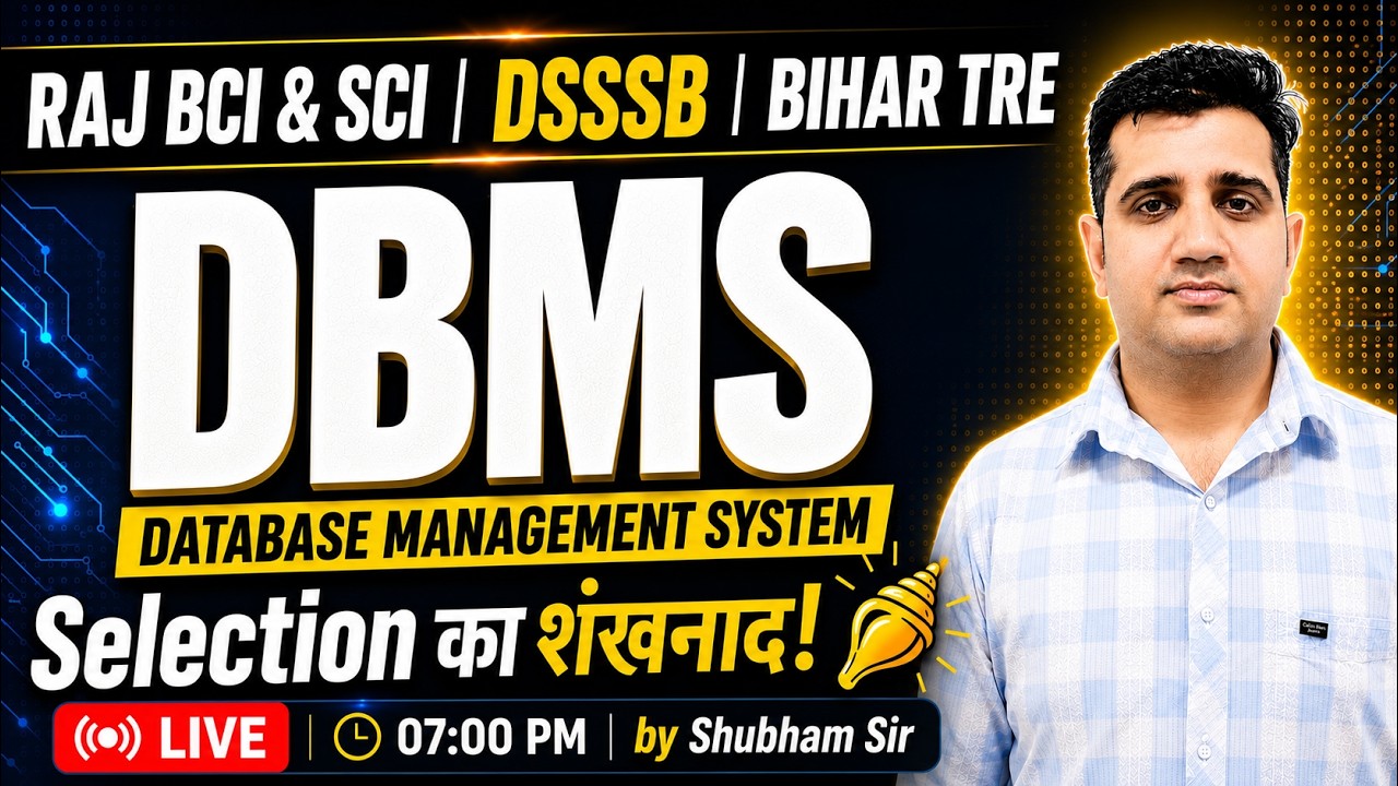 🔥 DBMS One Shot Revision | DataBase Management System | Rajasthan BCI, SCI | DSSSB | Bihar TRE