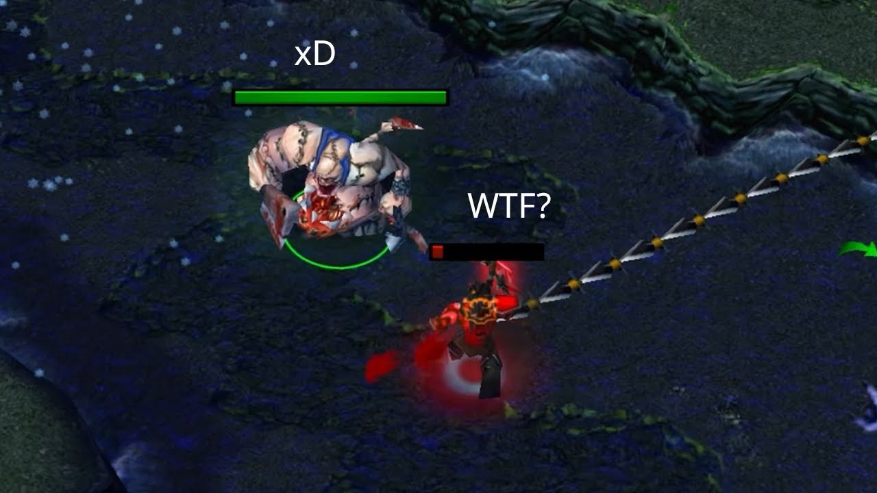 DOTA PUDGE: BROKEN DOUBLE RANGE HOOK BUG! (EPIC GAME)
