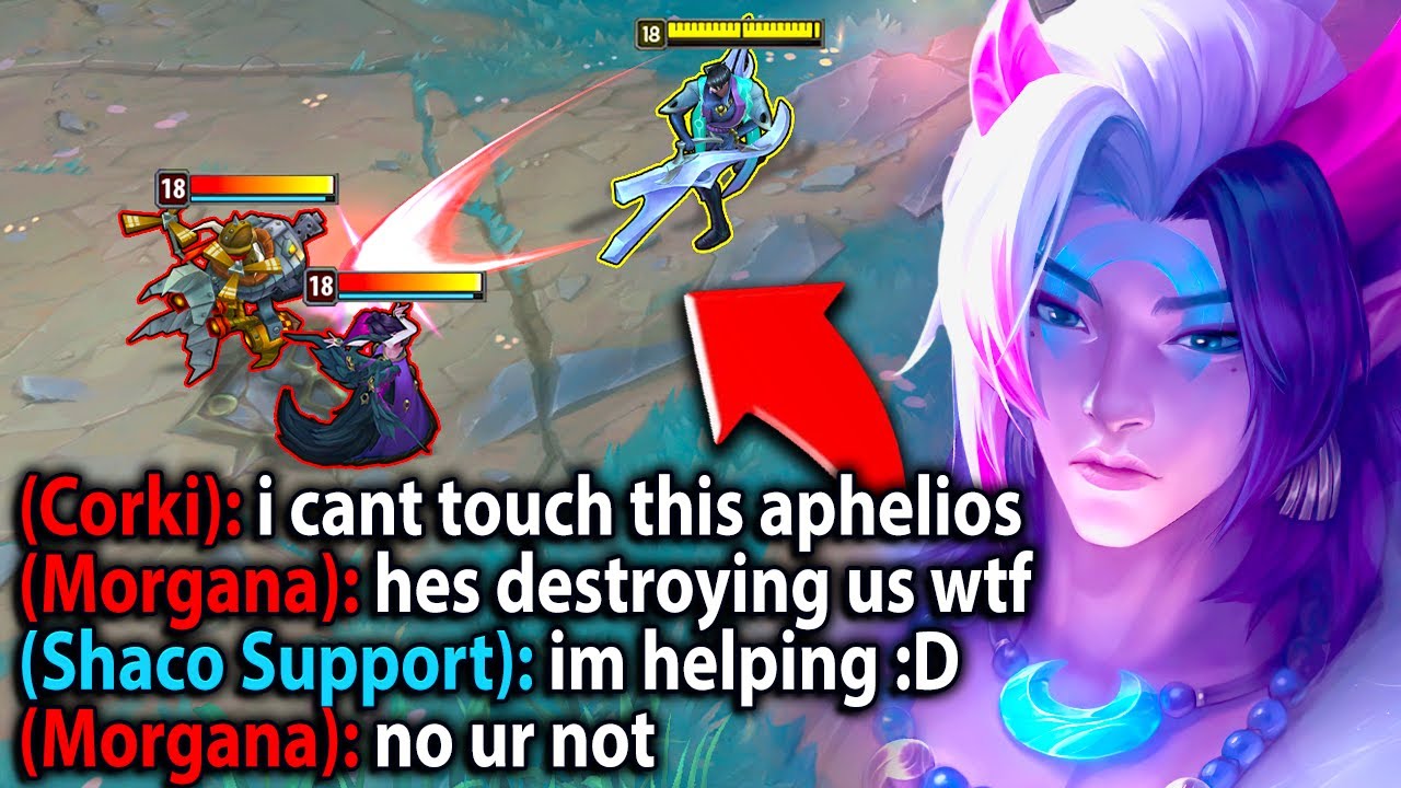 How Aphelios can stomp 1v2 with a useless support
