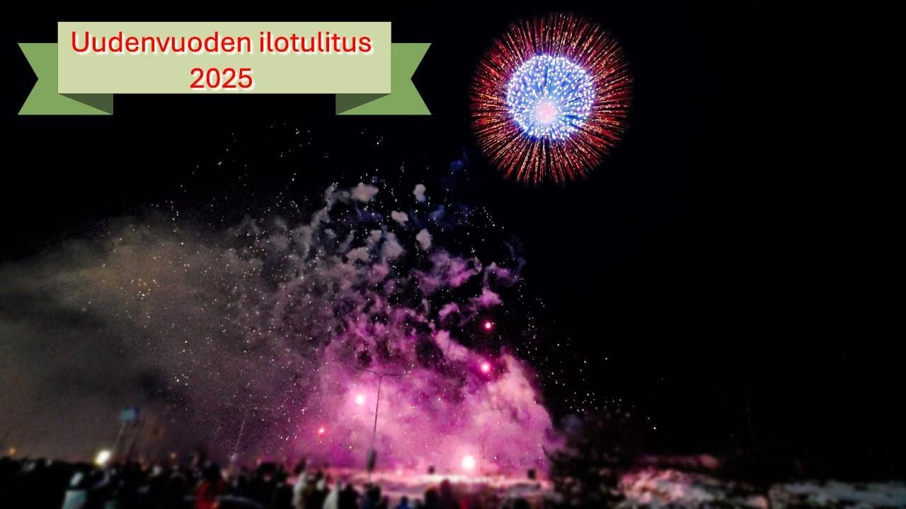 Uudenvuoden ilotulitus 2025 Kauppakeskus Veturi Kouvolassa.