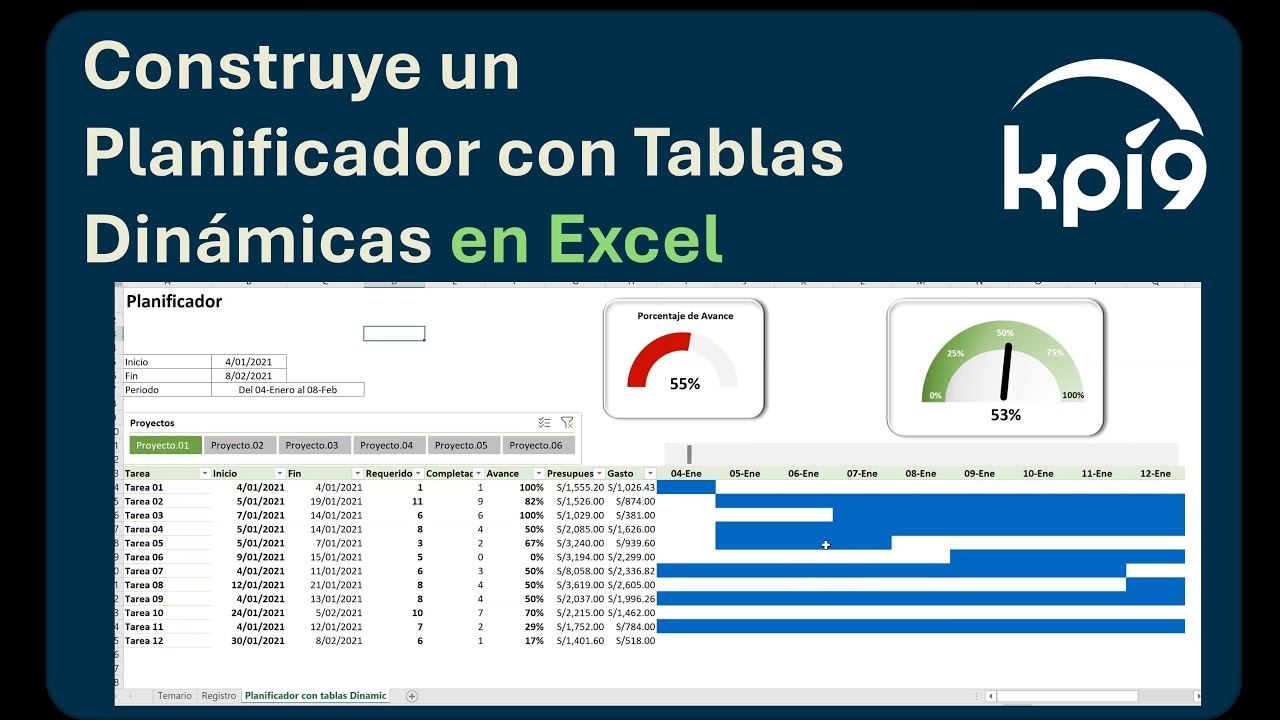Construye un Planificador con Tablas Dinámicas en Excel