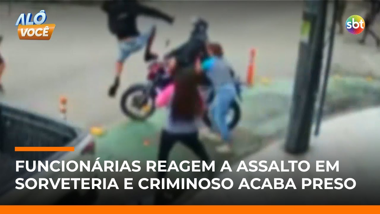 Funcionárias detém ladrão durante assalto em sorveteria no RJ; civis impediram fuga | #AloVoce