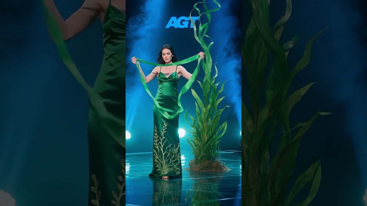 Magical Transformation: beautiful twin girls transform into seaweed fashion show#agt#dance#shorts
