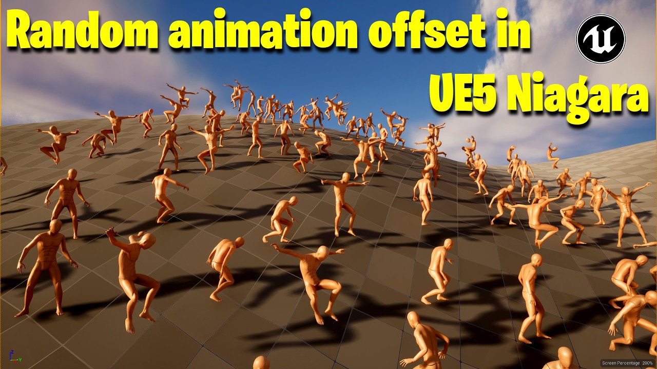 Учебное пособие по настройке случайного смещения анимации в Unreal Engine 5.4 Niagara | Скачать ф...