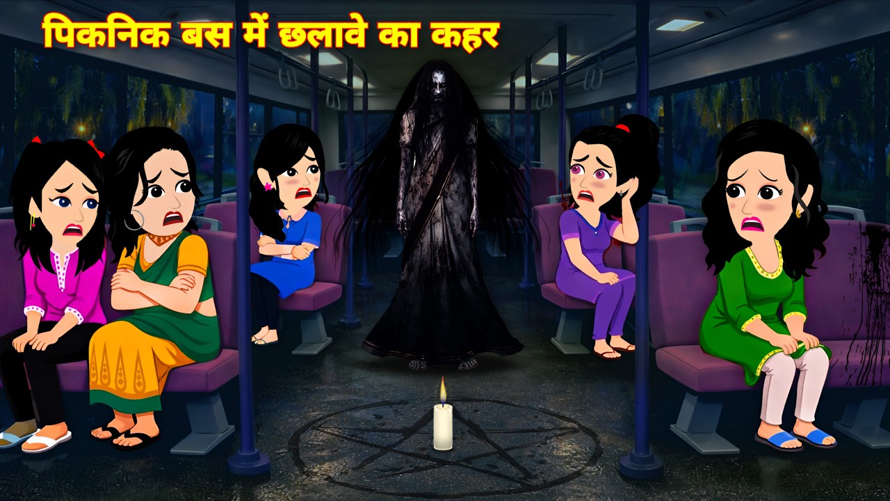 Horror Story पिकनिक बस में छलावे का कहर😱 | Horror Night Bus Story | Horror Cartoon | Bhootiya kahani