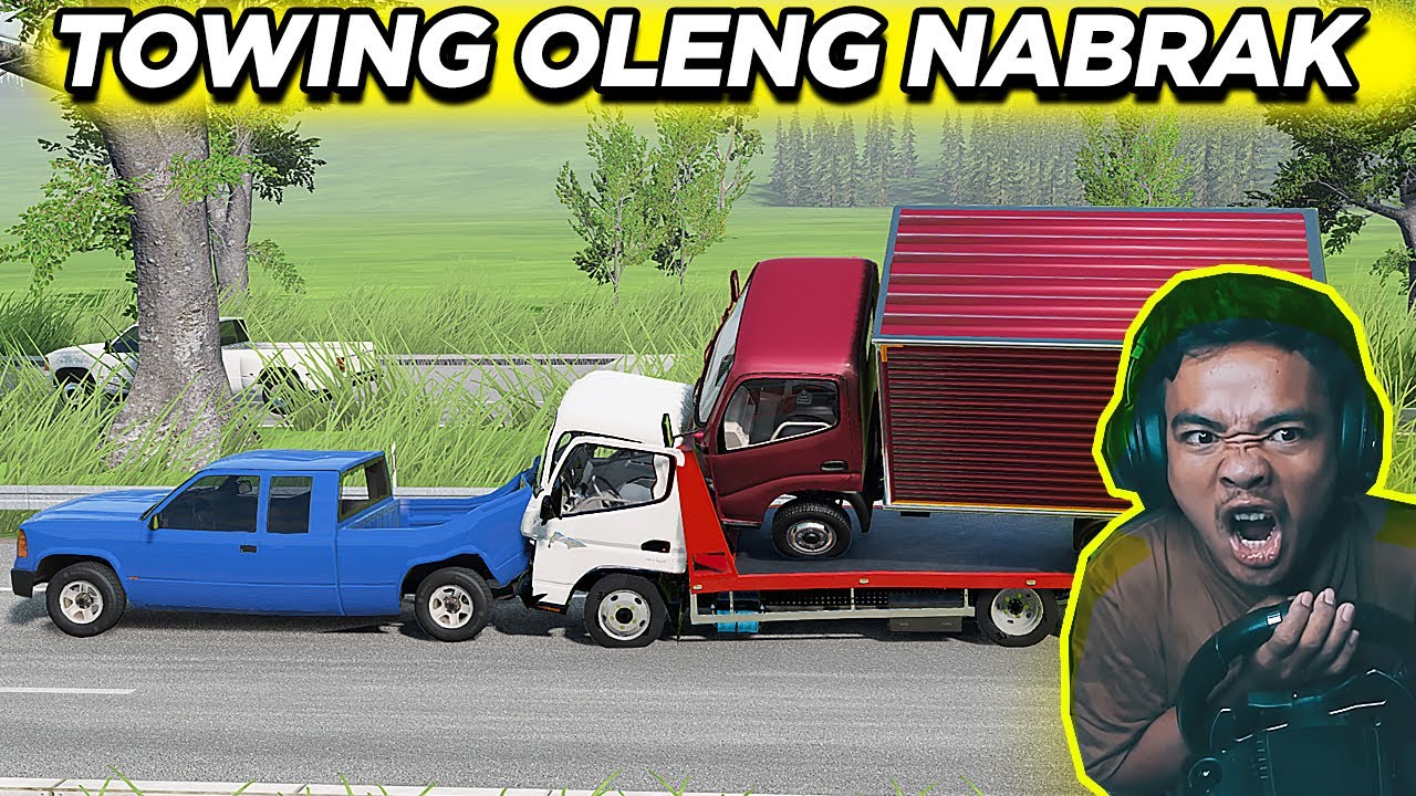 Kecelakaan Sadis! Truk Towing Oleng Hancurkan Segalanya - BeamNG Drive