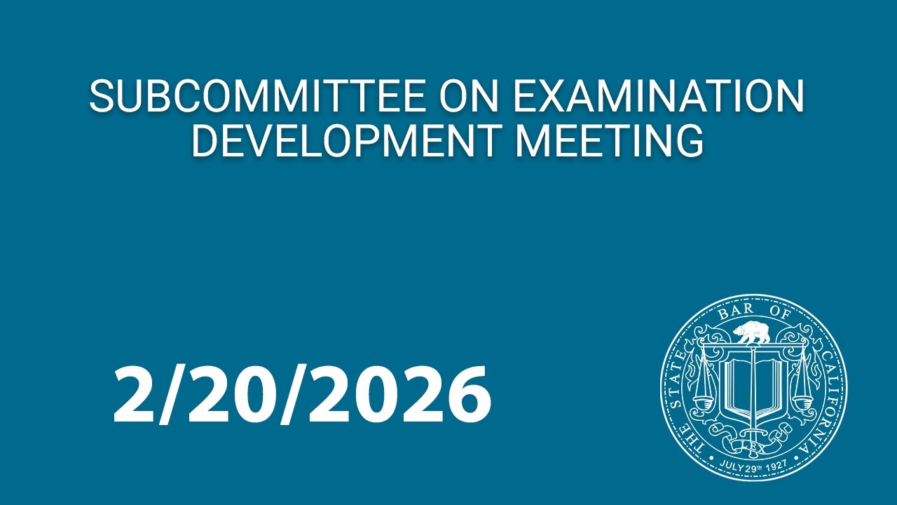 Subcommittee on Examination Development Meeting 2-20-2026