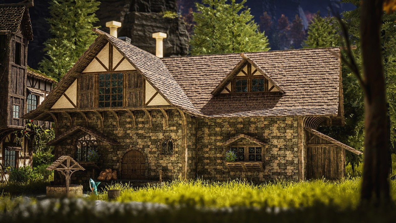 Simple Medieval House CKF Cosmetic | Build Tutorial | ARK: Survival Ascended