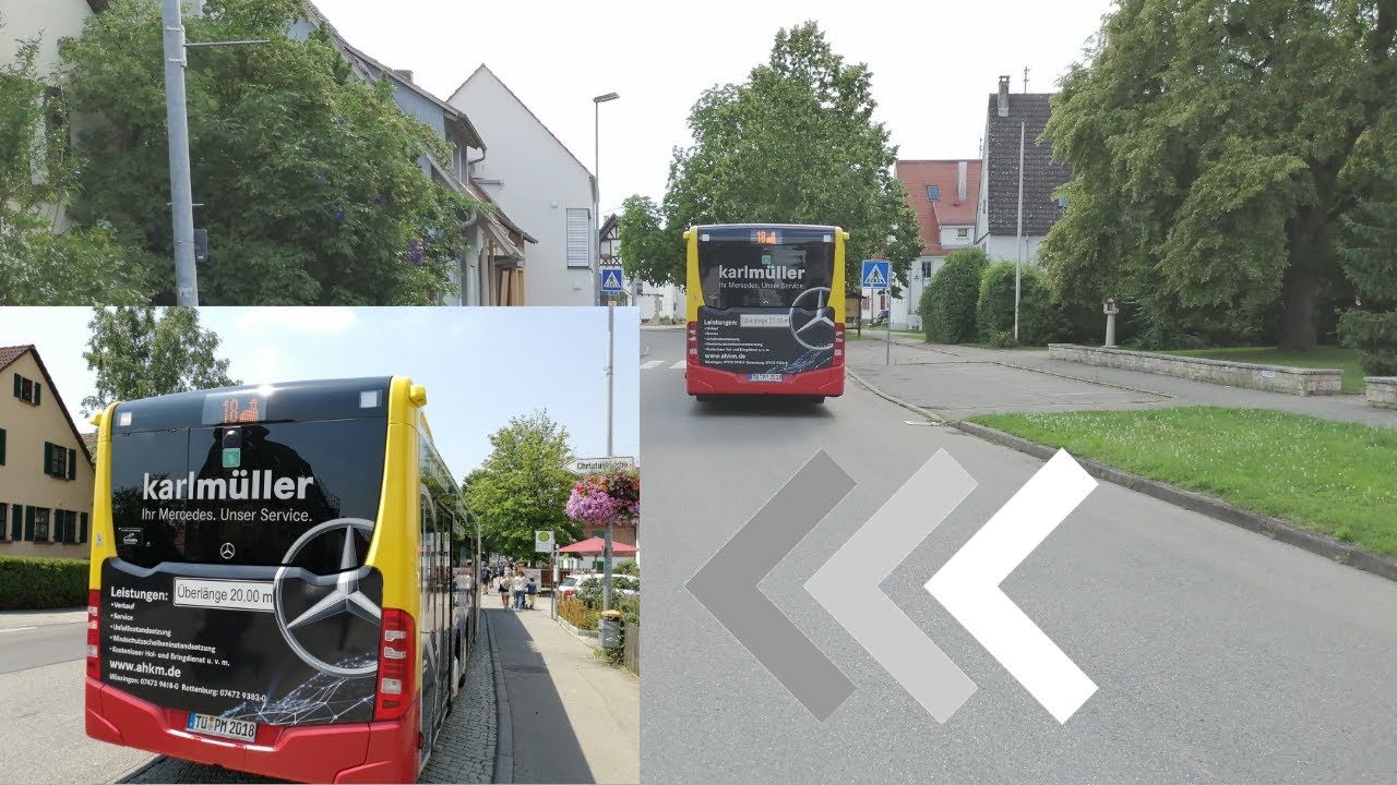 Overtaking a MB CapaCity GL (20-Meter-Bus) while stopped  / Überholen eines 20-Meter-Busses