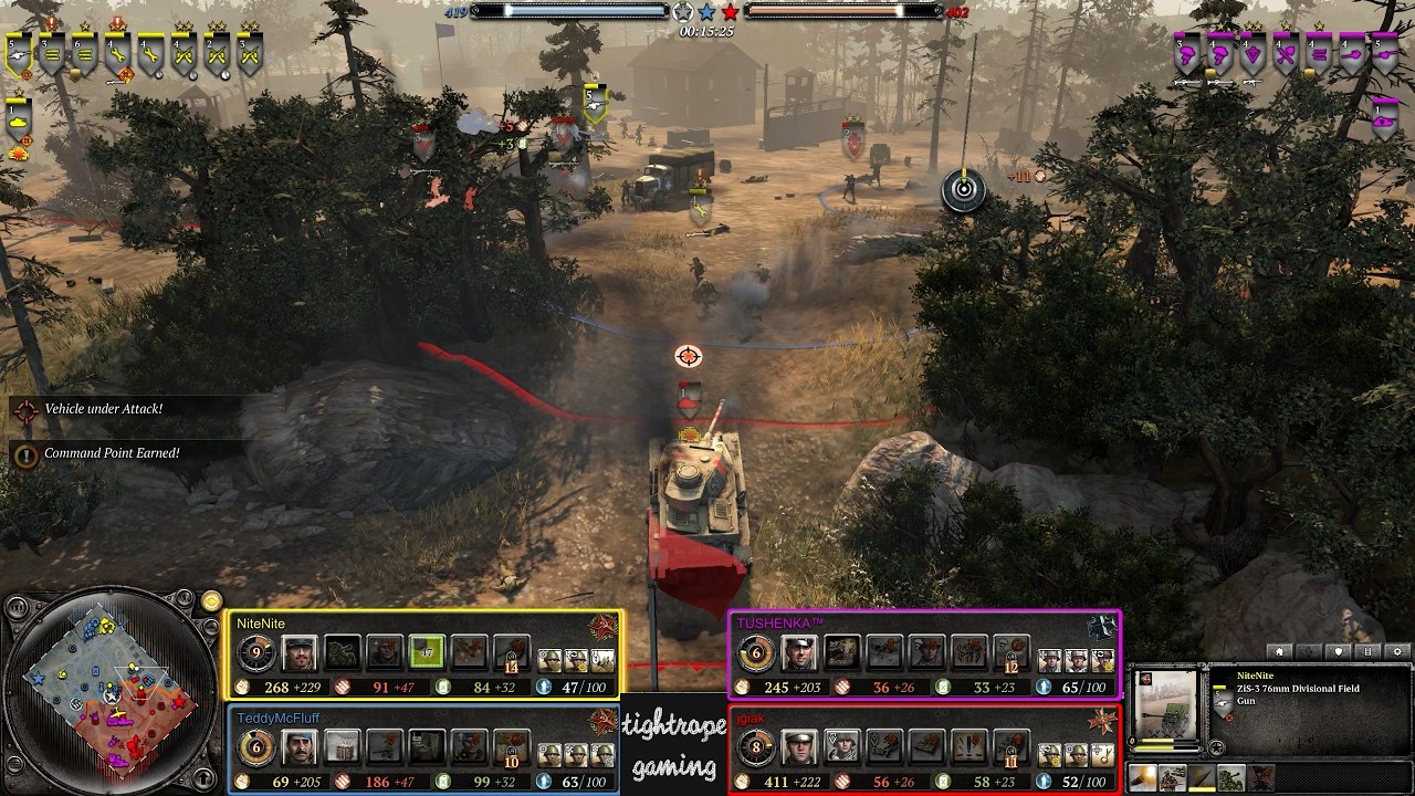 COH2 2v2 NiteNite (SU) & TeddyMcFluff (SU) vs TUSHENKA (OK) & jgiak (OH)