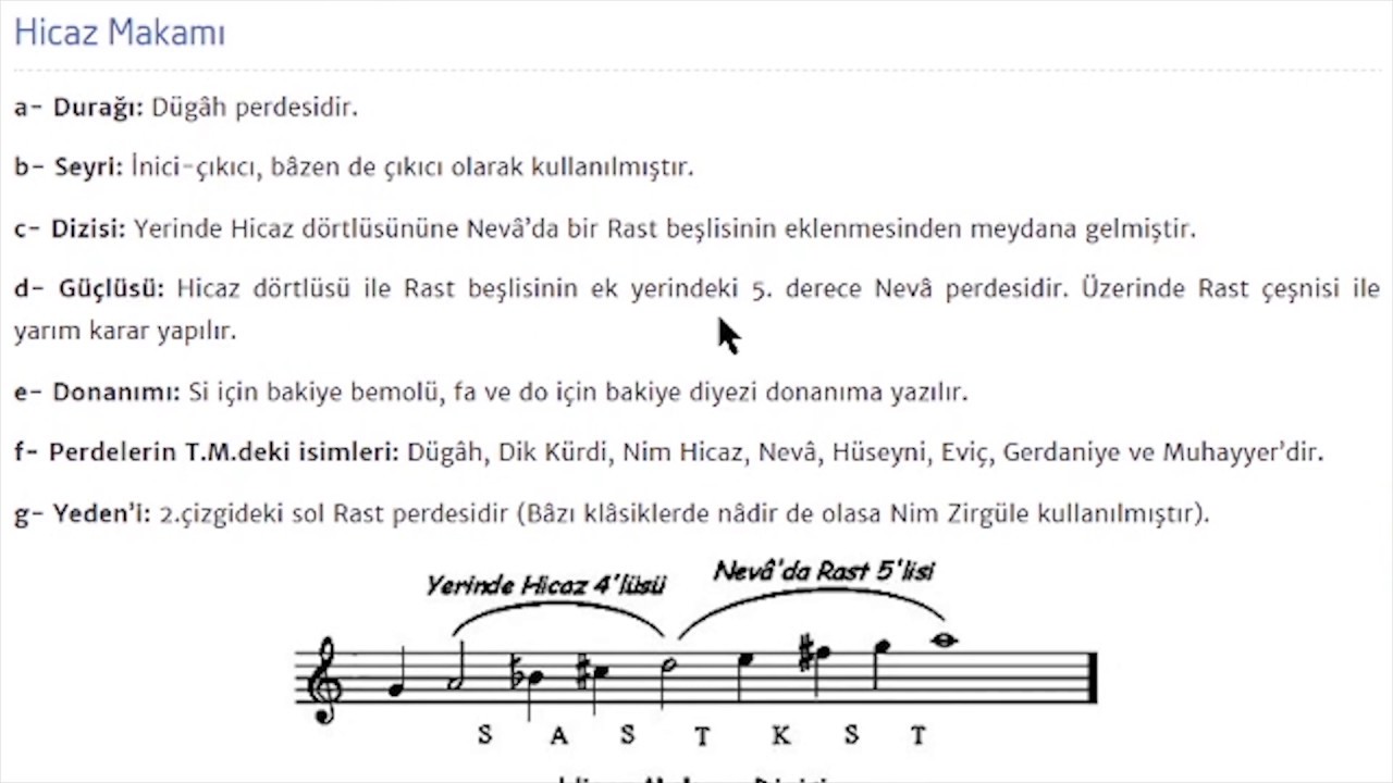 MAKAM DERSLERİ HİCAZ MAKAMI