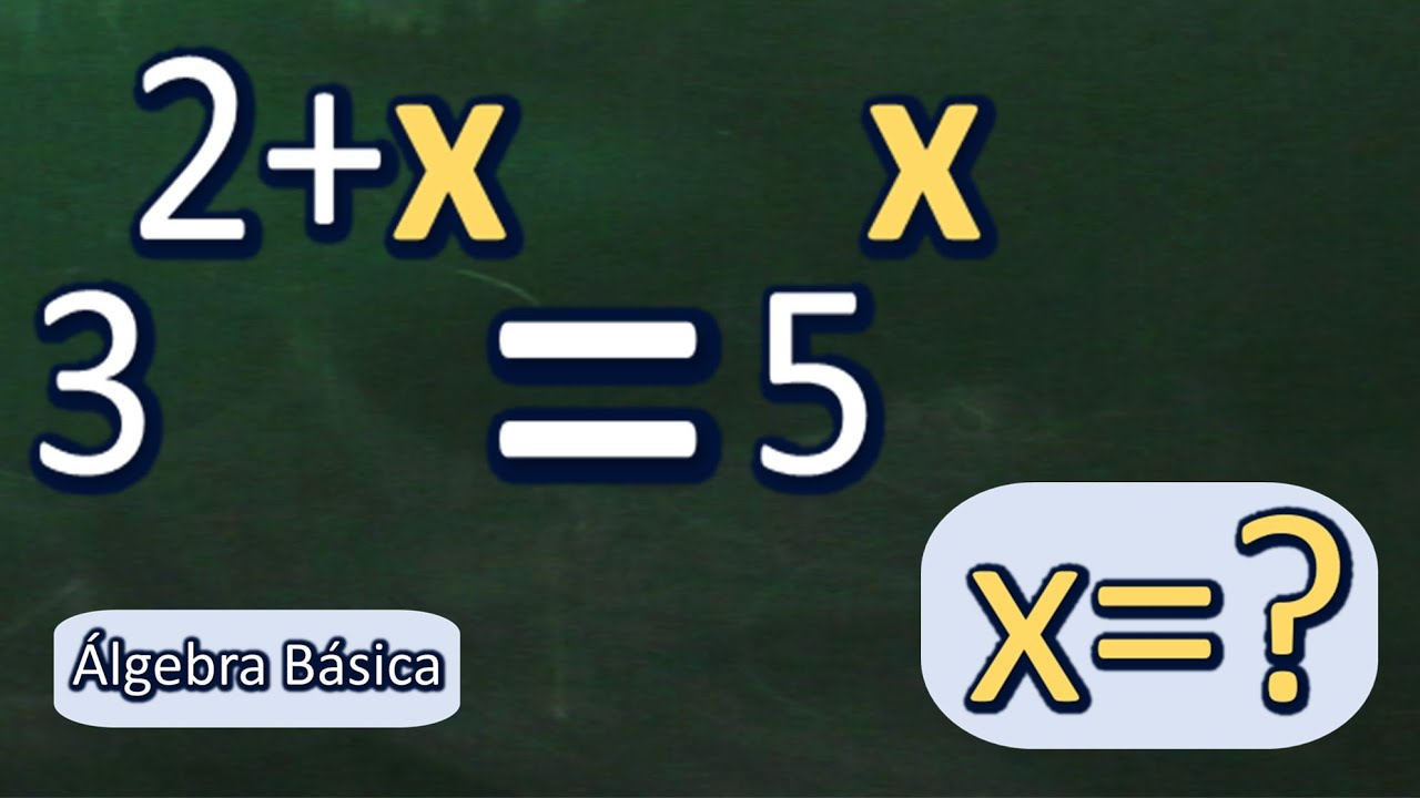 Resolución de ecuación exponencial con diferente base, 3^(2+x)=5^x