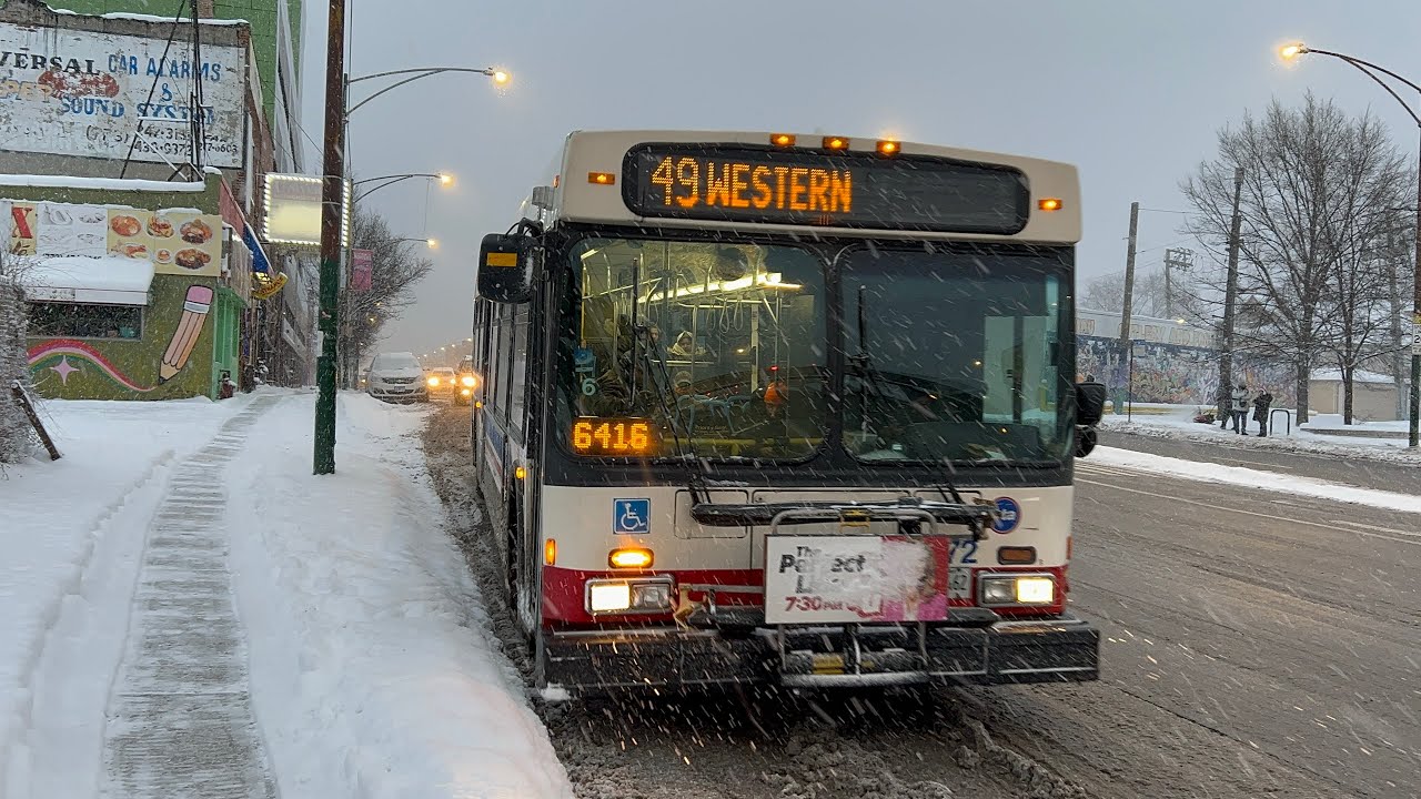 CTA Bus Ride 49 Western From Blue/Island To 79th Terminal CTA new Flyer D40LF 2007 #1372