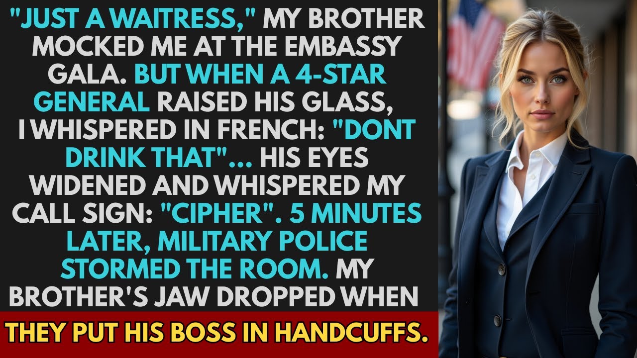 My Brother Mocked Me As A Waitstress - Until I Said 3 Words in French to 4-Star General…