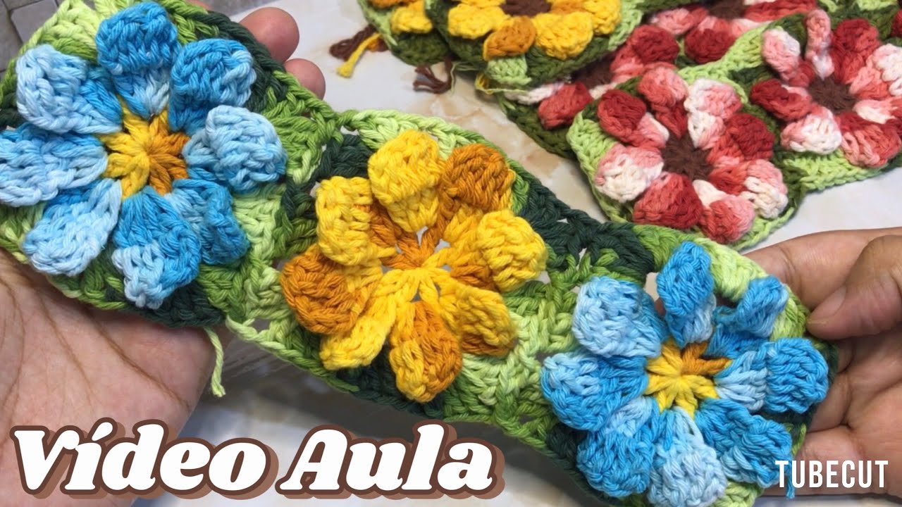 FLOR CATAVENTO MODIFICADA 2024 //EMENDA SEM CORTAR O FIO🌼 #videoaula #passoapasso #croche #crochet