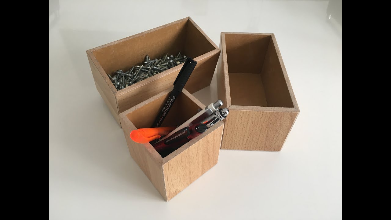 Schraubenbox  Kästchen aus alten Laminatresten Upcycling