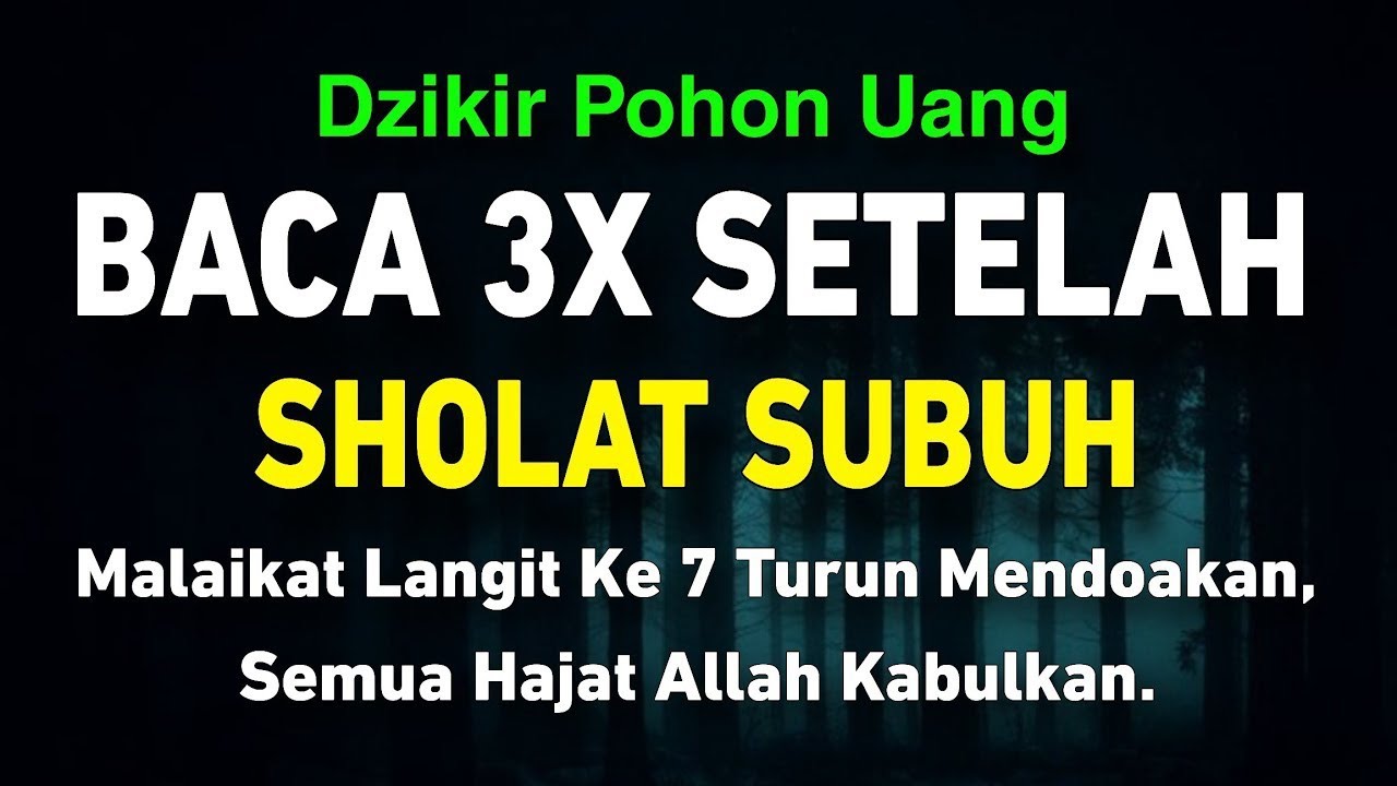 KISAH NYATA, BACA 3X SETELAH SHOLAT SUBUH, MALAIKAT LANGIT KE7 AKAN TURUN, SEMUA HAJAT KITA TERKABUL