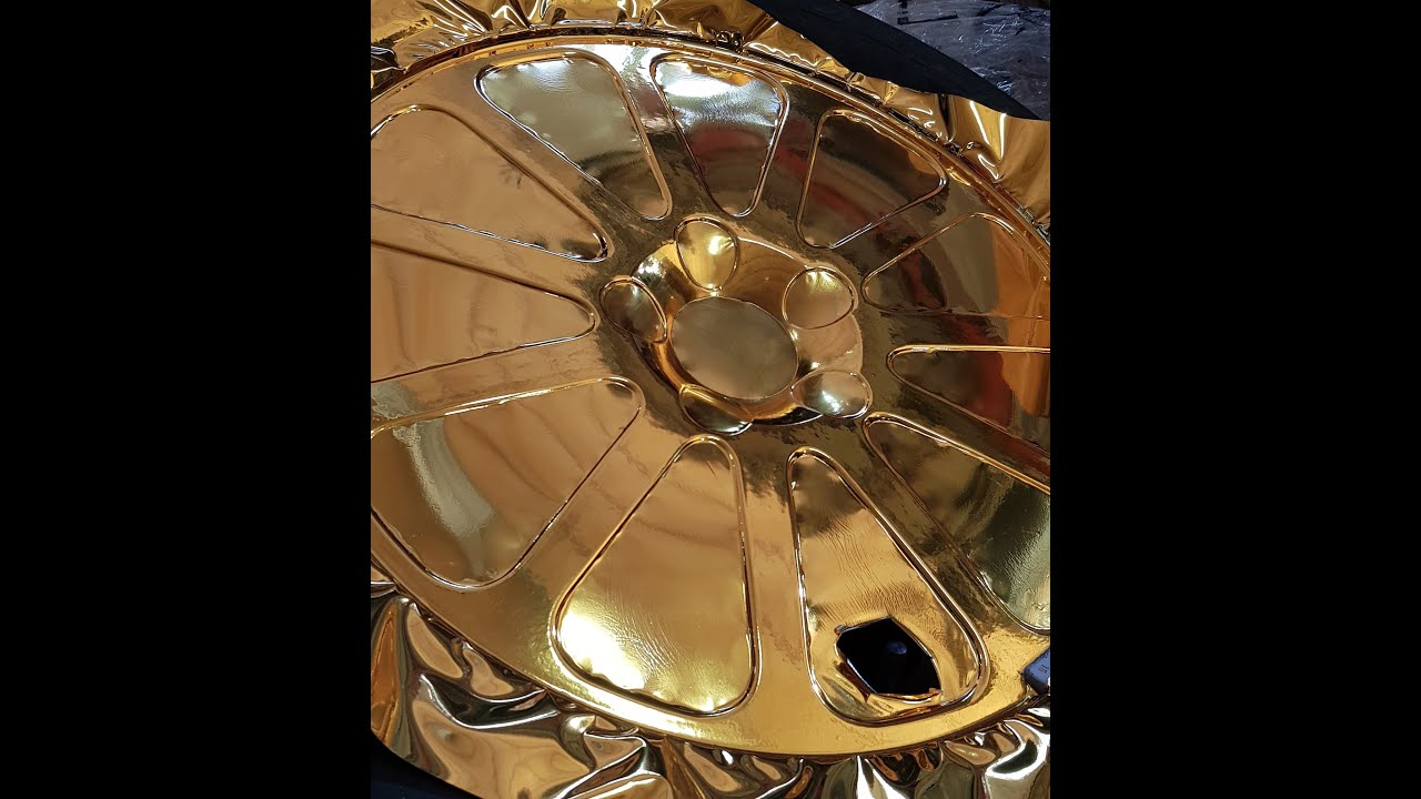 Gold Chrome car rim wrap