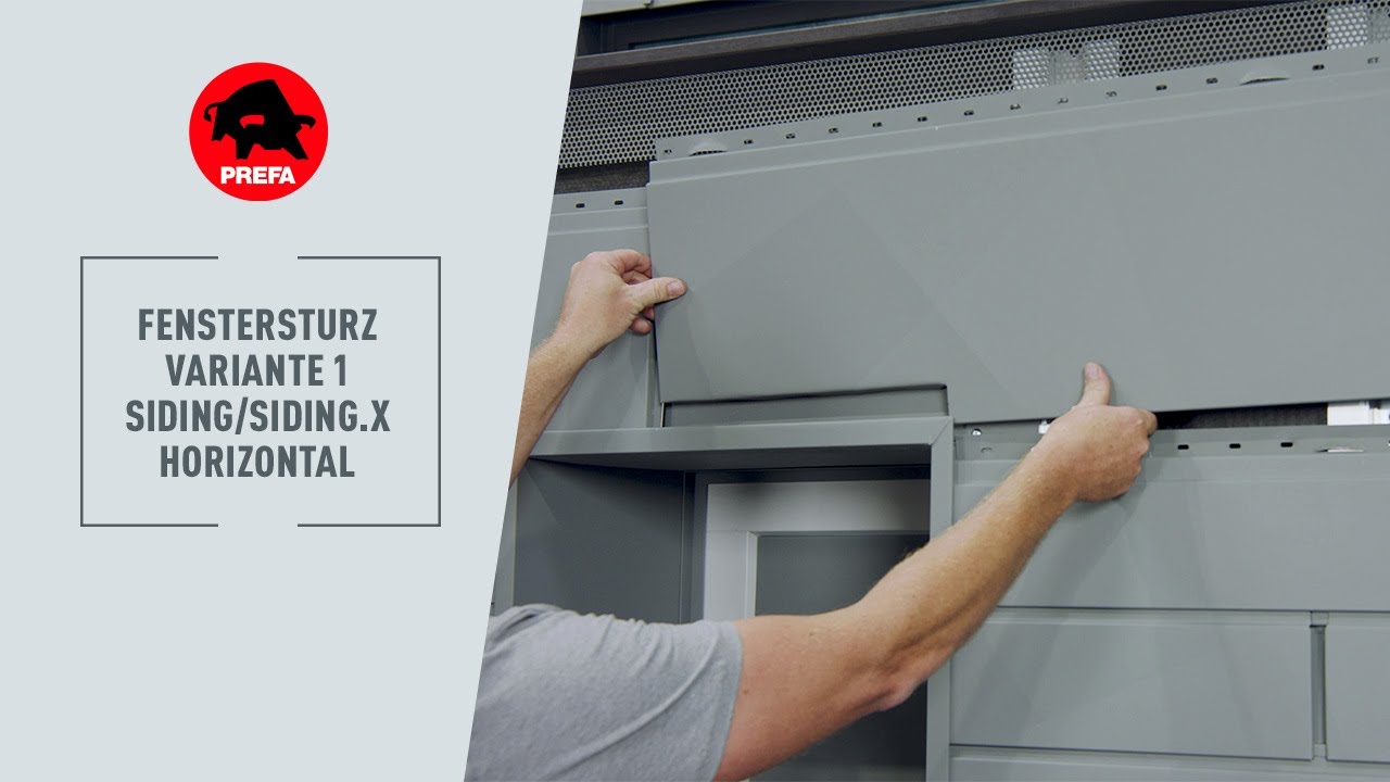 PREFA Schulungsvideo | 3.2.1.6.3 Fenstersturz Siding/Siding.X - horizontal (Variante 1)