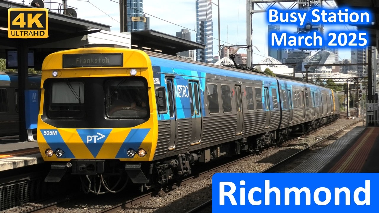 Trains at Richmond; March 2025 - Metro Trains Melbourne [4K]