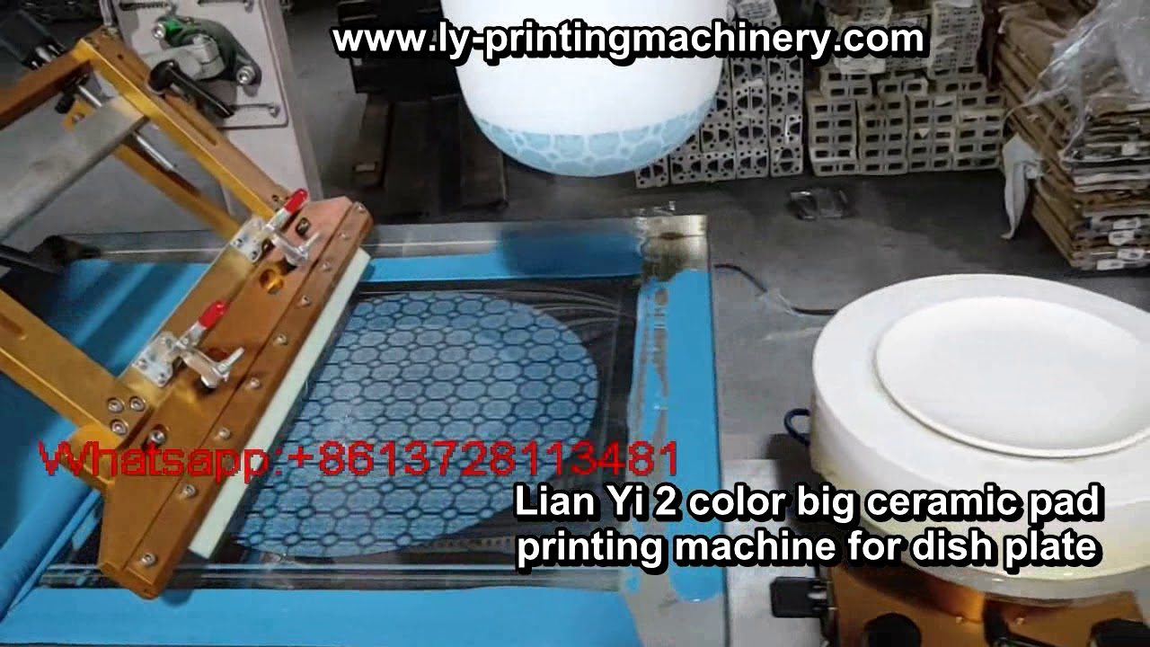 2 color big ceramic dinner plate bowl pad printer 2 color porcelain plate dish pad printer