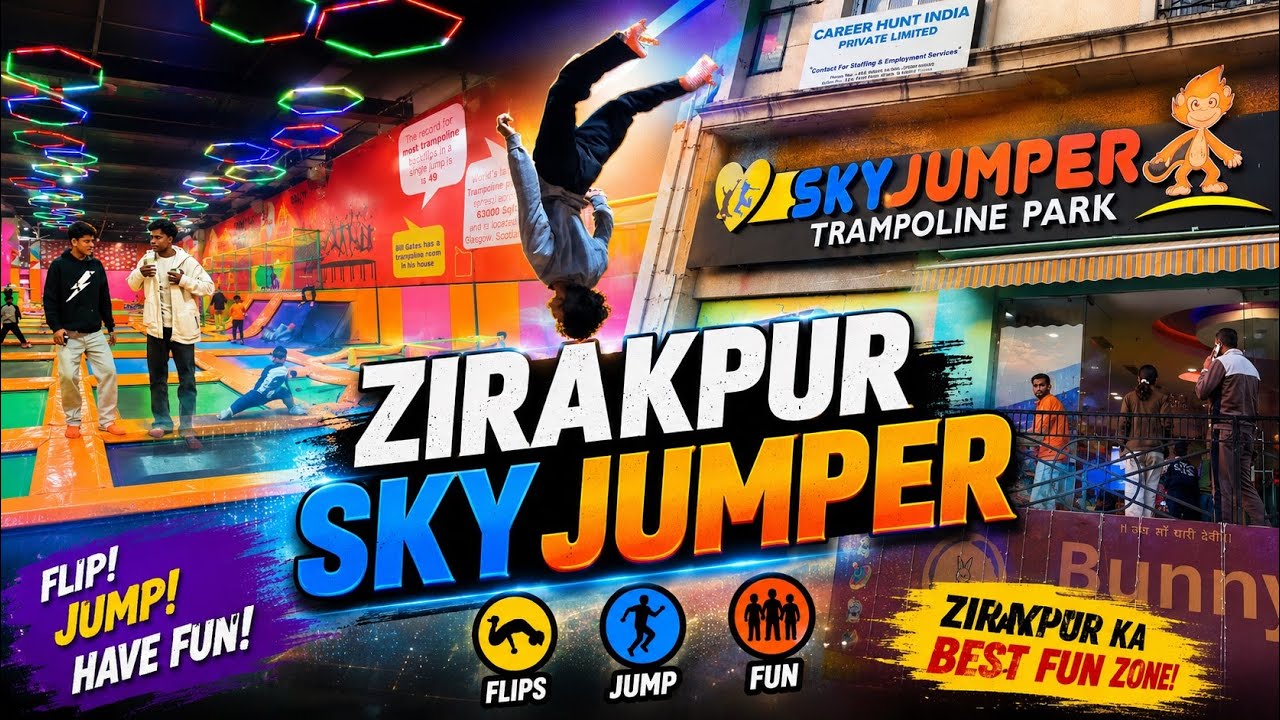 Sky jumper trampoline park Zirakpur📍||oxford Street ||@ANSHUL FLIPER #skyjumper #youtubevideos #like