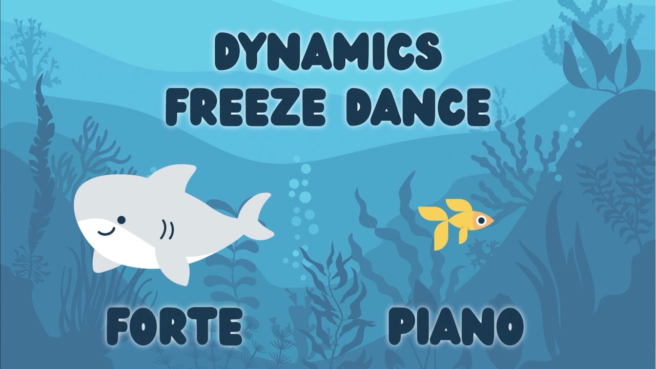 Dynamics Freeze Dance | Forte and Piano | Elementary Music Brain Break Game 🎵🐟🦈