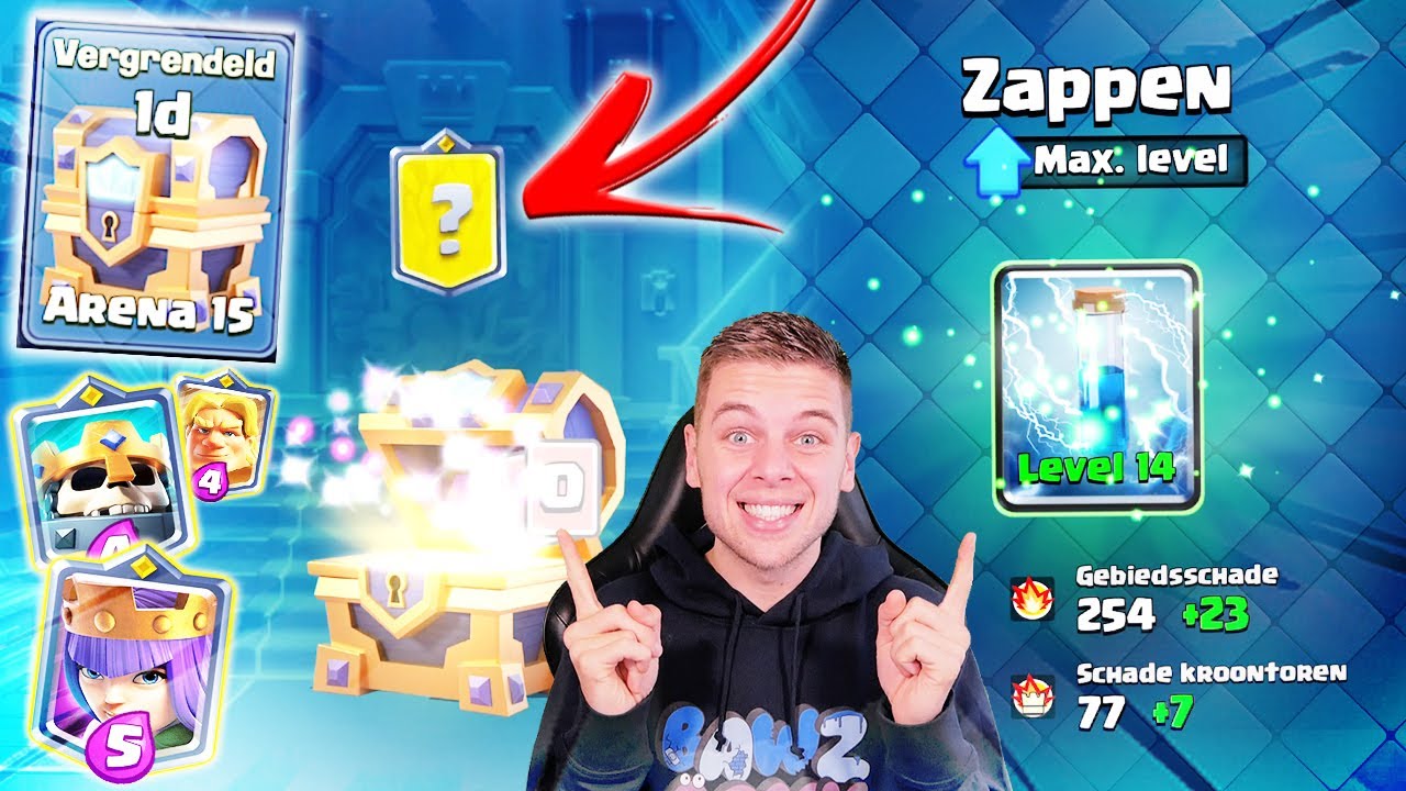 GRATIS KAMPIOEN + LEVEL 14 ZAPPEN IN CLASH ROYALE!!