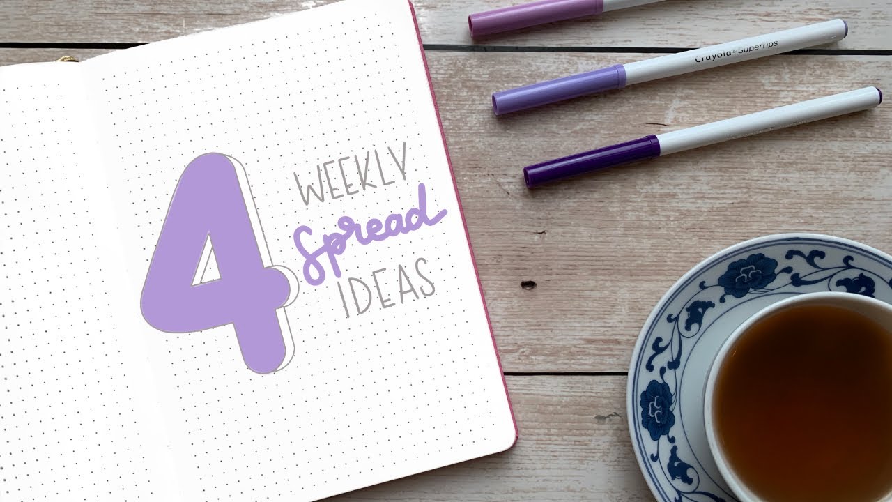 4 WEEKLY SPREAD IDEAS (ONE PAGE) for your Bullet Journal | BUJOANDCOOKIES