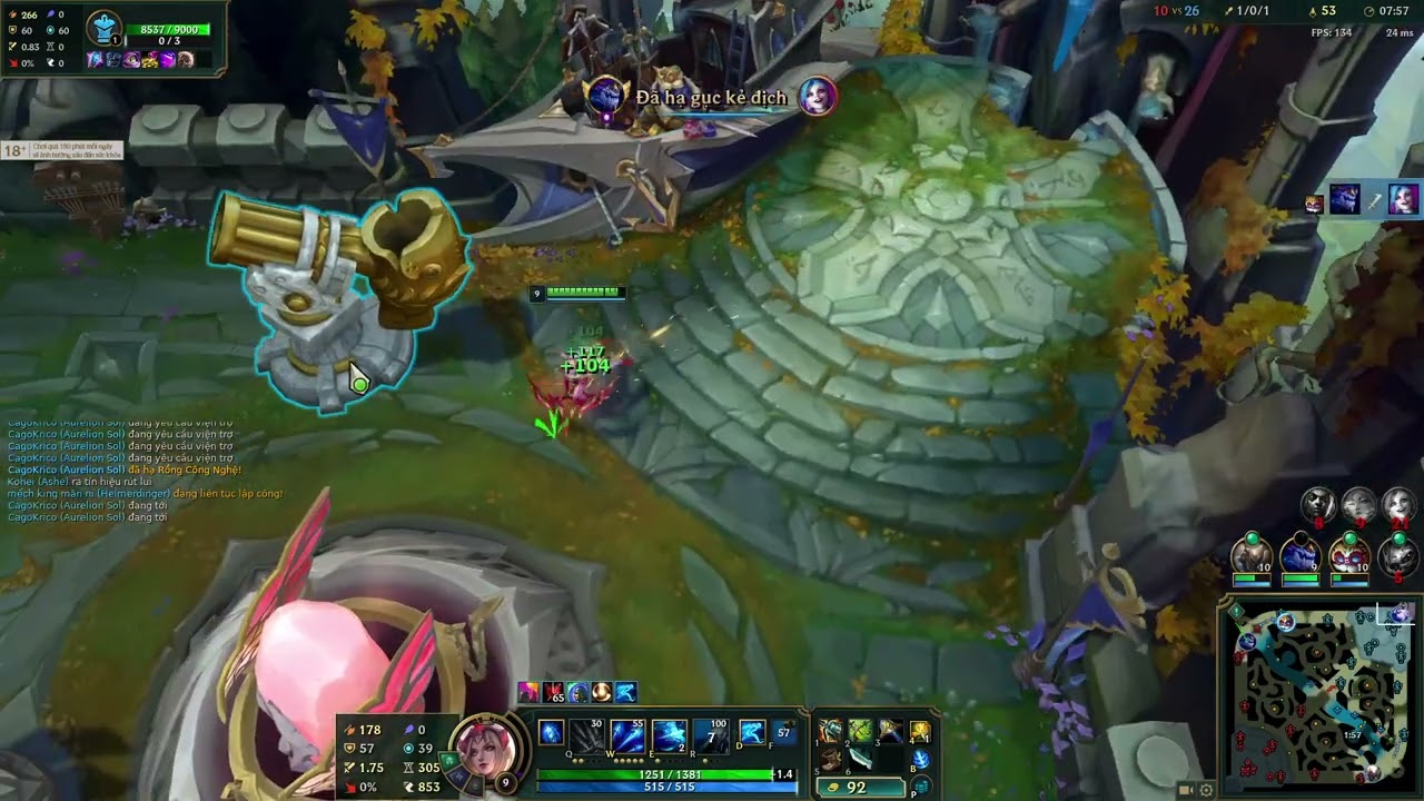 AR URF : Ashe cân 3 bắn siêu cháy KDA 9/3/4