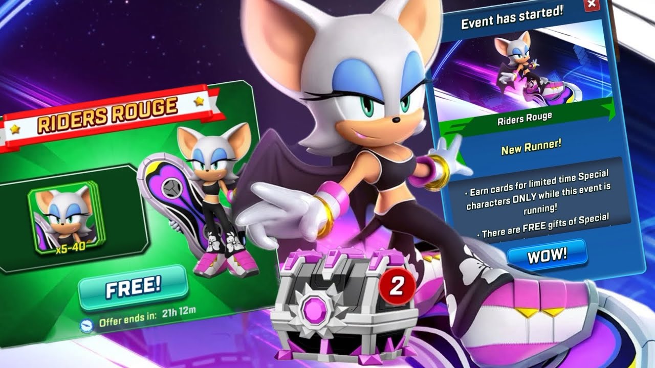NEW CHARACTER UNLOCKED in 1 HOUR 🤩 Riders Rouge 🩷🦇 Sonic Forces Speed Battle ROUGE THE BAT VARIANT 🦇