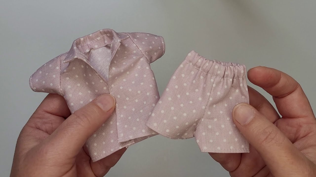 DIY Miniature Pajama | Barbie Doll | How to make Barbie clothes