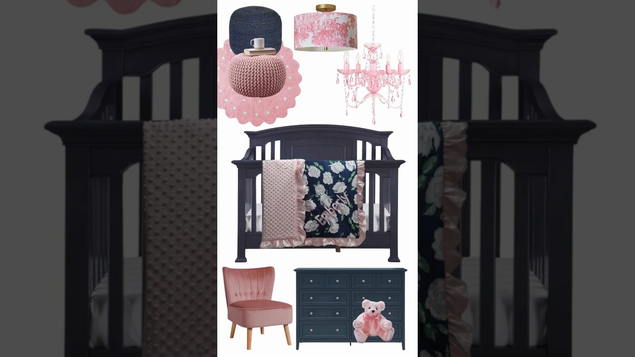 Pink and navy personalized minky blanket by Minkybabygifts on Etsy 