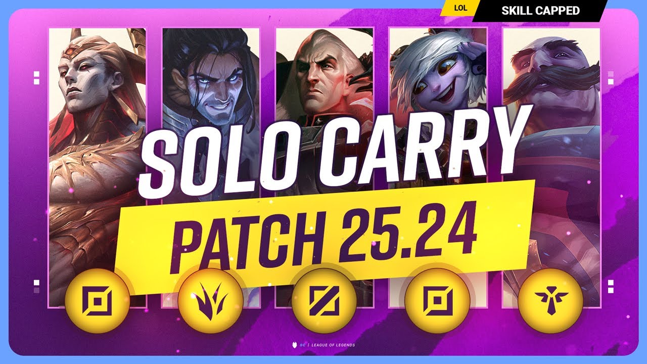 The NEW BEST SOLO CARRY CHAMPIONS on PATCH 25.24 - League of Legends