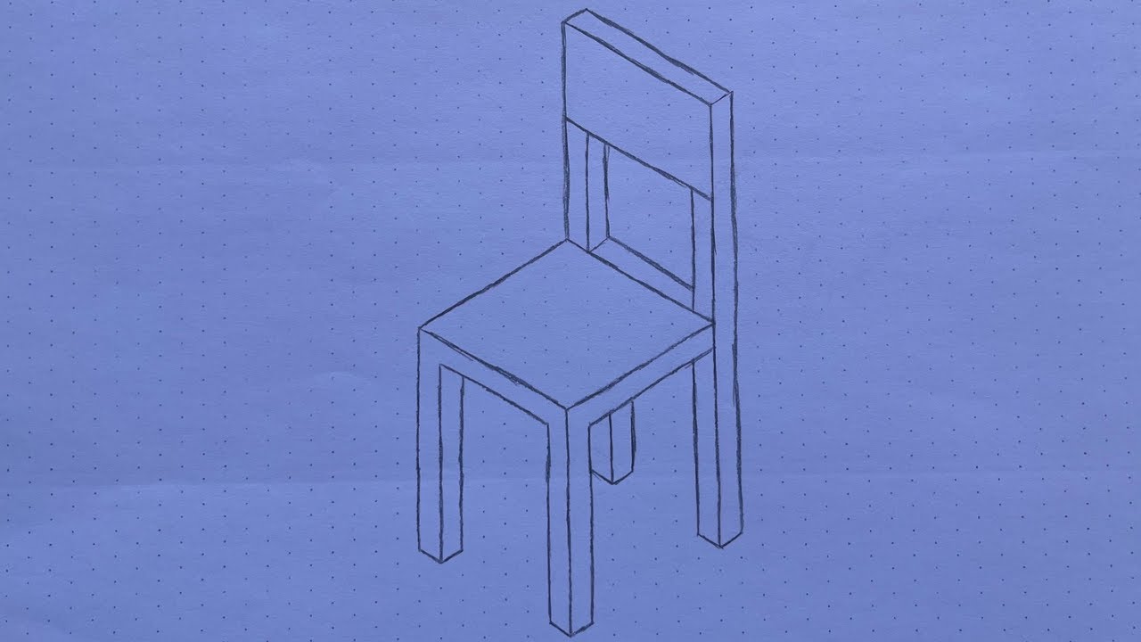 How to Draw a 3D Chair | Easy Step-by-Step Line Art Tutorial