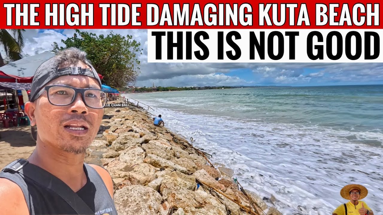 Condition of Kuta beach when the waves are big