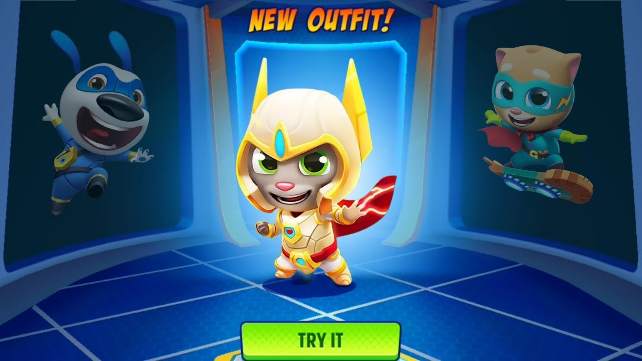 Talking Tom Hero Dash Gameplay - How to Unlock Platinum Tom Battle Run - Full Screen