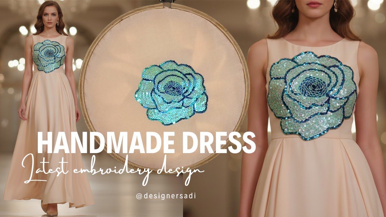 handmade embroidery dress design ✨ Trending design #trending #handbroidery #diy #viral #fashion #sad