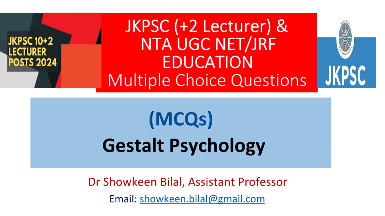 Gestalt Psychology MCQs | Insight Learning | Important Questions for Exams | Educational Psychology