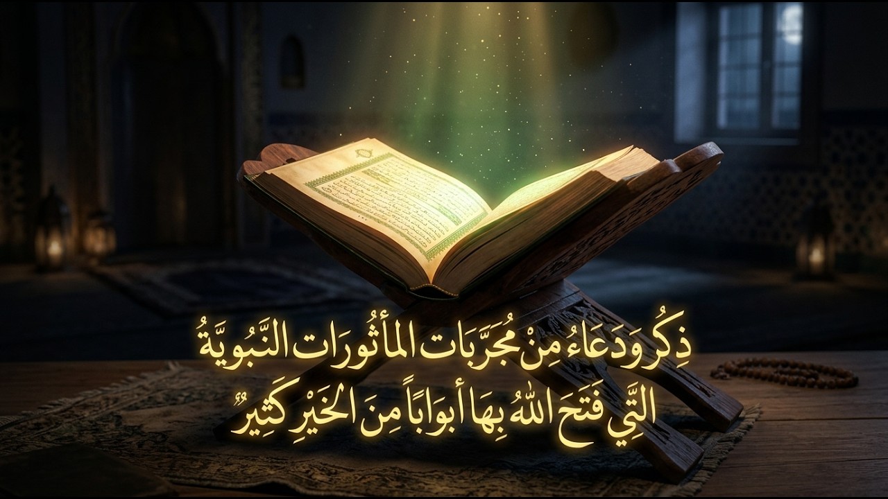 ذِكْر وَدُعَاء مِنْ اَلْمُجَرِّبَاتِ اَلنَّبَوِيَّةِ فتَحَ اللهُ بِهِ كَثيرًا مِن أبوابِ الخيرِ