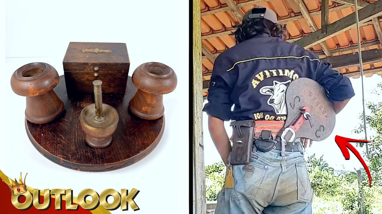 What Is This MYSTERIOUS Circular Wooden Thing At An Auction And This Round Leather Cowboy Thing?