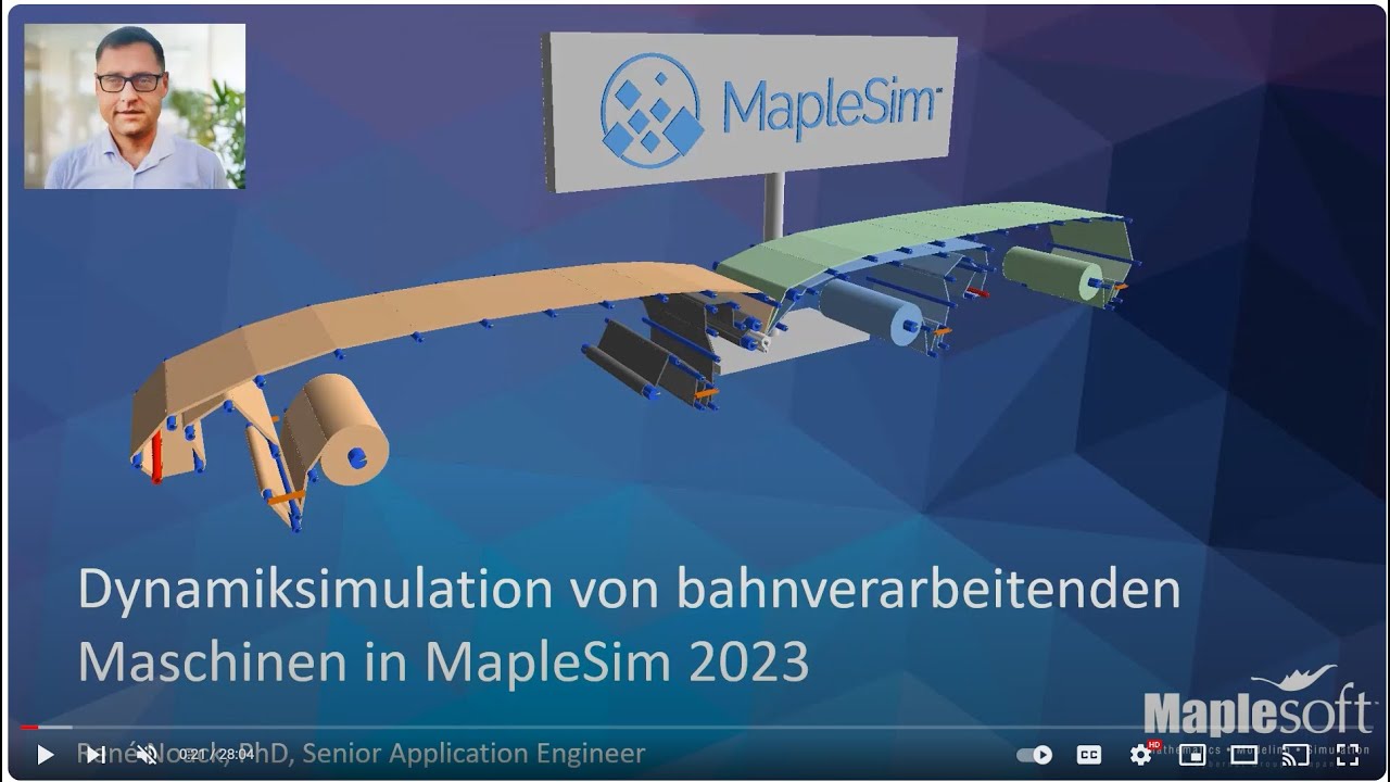 Dynamiksimulation von bahnverarbeitenden Maschinen in MapleSim