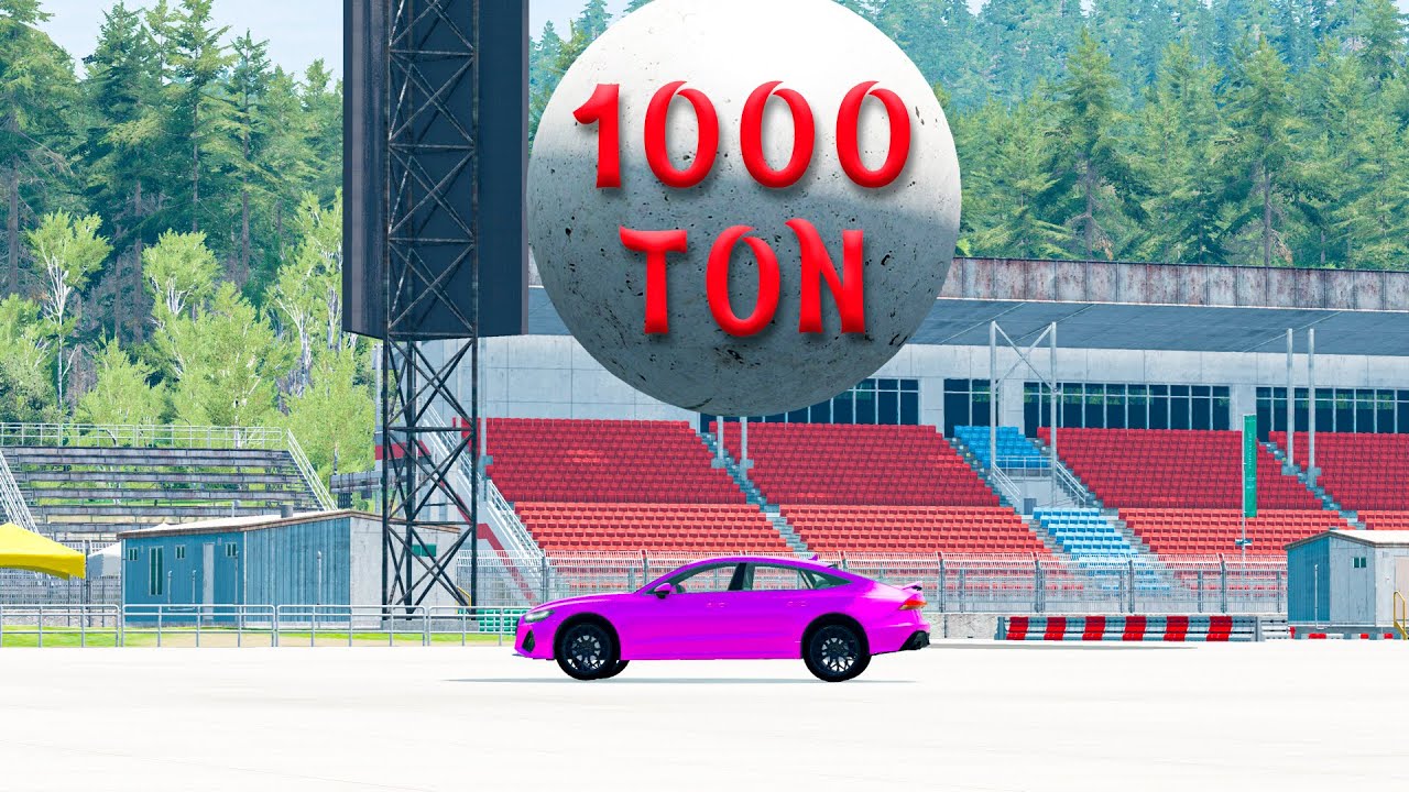 🔴 1000 Ton Ball vs Cars #1 &ndash; BeamNG Drive Ultimate 🔴 BeamNG Drive Crashes 2022